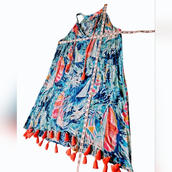 Lilly Pulitzer Sparkling Blue Roxi Hey Bay Bay Tassel Dress XXS - Picture 4 of 7